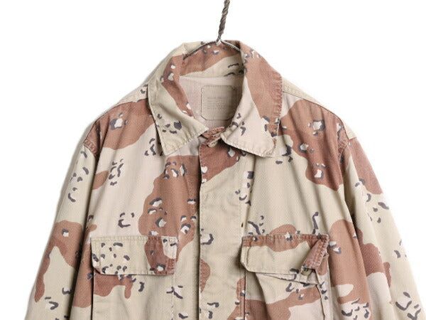 90s 90年製 US ARMY 米軍実物 デザート カモ BDU ミリタリー ジャケット MEDIUM REGULAR / 90年代 オールド アーミー チョコチップ 迷彩 6C