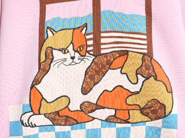 90s USA製 ネコ アート イラスト プリント スウェット メンズ レディース XL 小さめ L 程/ 古着 90年代 オールド グラフィック トレーナー