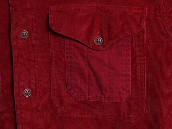 90s ポロ ラルフローレン 細畝 コーデュロイ 長袖 シャツ メンズ M / オールド ポロ 本革 レザー エルボーパッチ ガチャポケ 無地 シンプル
