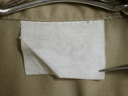 80s USA製 KEY チェーンステッチ 刺繍 半袖 ワーク シャツ メンズ M 古着 ヴィンテージ 企業物 半袖シャツ ユニフォーム カーキ ベージュ