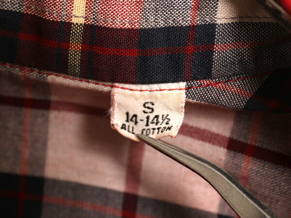 60s 3点留め ボタンダウン 半袖 シャツ メンズ S ヴィンテージ コットン 無地 ブランク シンプル ポケット付き カジュアル エンジ BDシャツ