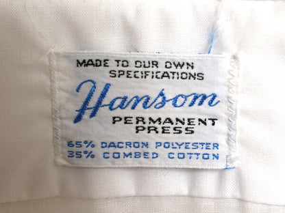 デッドストック 60s Hansom 無地 ボタンダウン 半袖 シャツ メンズ M ヴィンテージ 白シャツ きれいめ ポリコン シワになりにくい 薄手 白