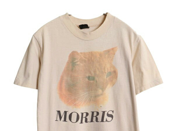80s USA製 モリス ネコ イラスト プリント Tシャツ メンズ レディース M 程 ヴィンテージ 企業物 アニマル キャラクター シングルステッチ