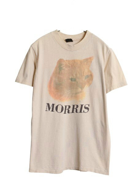 80s USA製 モリス ネコ イラスト プリント Tシャツ メンズ レディース M 程 ヴィンテージ 企業物 アニマル キャラクター シングルステッチ