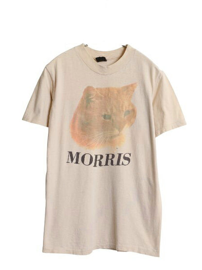 80s USA製 モリス ネコ イラスト プリント Tシャツ メンズ レディース M 程 ヴィンテージ 企業物 アニマル キャラクター シングルステッチ