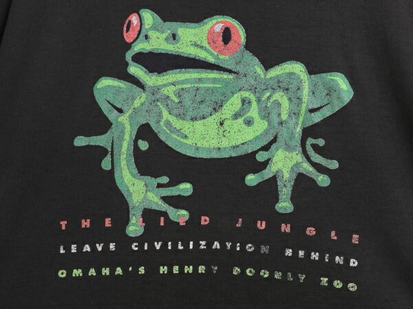 90s USA製 カエル イラスト プリント Tシャツ メンズ XL 古着 オールド アニマル アート グラフィック シングルステッチ 大きいサイズ 黒