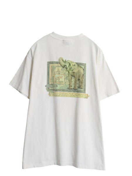 90s USA製 バナナリパブリック ポケット付き イラスト プリント Tシャツ メンズ M オールド アート サファリ アウトドア シングルステッチ