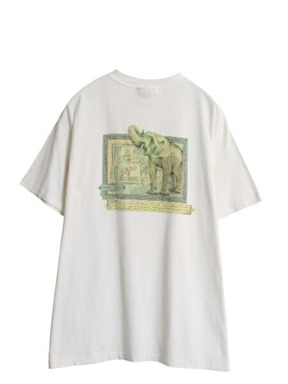 90s USA製 バナナリパブリック ポケット付き イラスト プリント Tシャツ メンズ M オールド アート サファリ アウトドア シングルステッチ