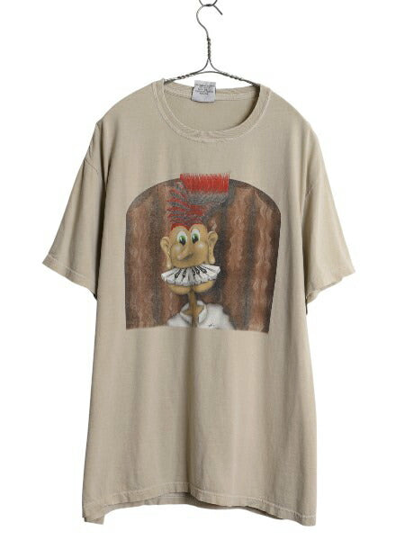 00s ブルース ホーンズビー ツアー イラスト プリント Tシャツ メンズ L 古着 オールド キャラクター グラフィック アート バンド ロック