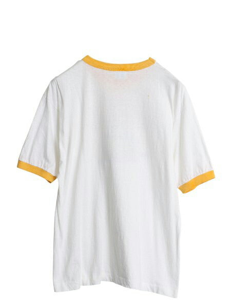80s USA製 カエル キャラクター イラスト プリント リンガー Tシャツ L 小さめ メンズ レディース M / ヴィンテージ チャンピオン ツートン