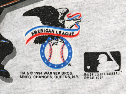 90s ヤンキース ワーナー キャラクター イラスト プリント Tシャツ メンズ XL 古着 オールド MLB 大リーグ 野球 オフィシャル 大きいサイズ