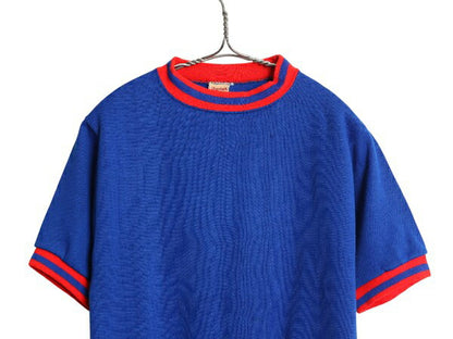 60s ダックスバック 半袖 スウェット メンズ レディース S 程 古着 ヴィンテージ トレーナー スエット 裏起毛 ツートン 無地 モックネック