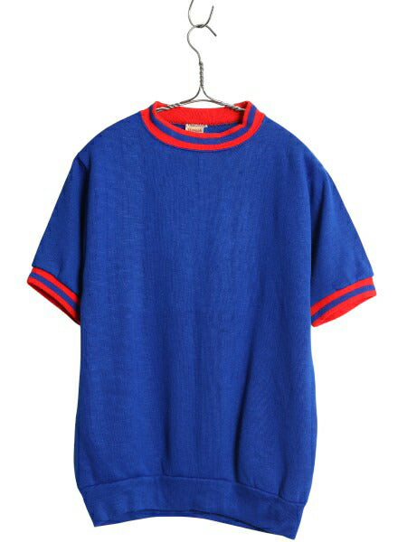 60s ダックスバック 半袖 スウェット メンズ レディース S 程 古着 ヴィンテージ トレーナー スエット 裏起毛 ツートン 無地 モックネック