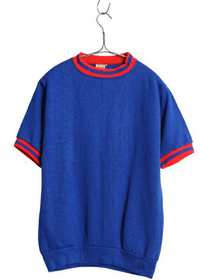 60s ダックスバック 半袖 スウェット メンズ レディース S 程 古着 ヴィンテージ トレーナー スエット 裏起毛 ツートン 無地 モックネック