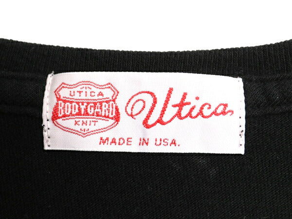 USA製 UTICA BODYGARD Vネック 半袖 Tシャツ メンズ S / 古着 ロストヒルズ 復刻 シングルステッチ ヘビーウェイト アンダーウェア 無地 黒
