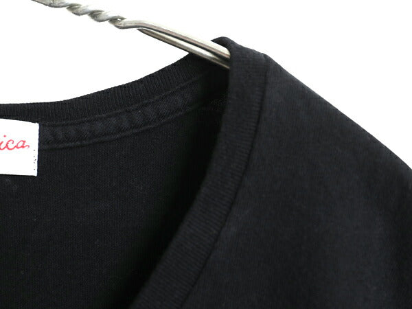 USA製 UTICA BODYGARD Vネック 半袖 Tシャツ メンズ S / 古着 ロストヒルズ 復刻 シングルステッチ ヘビーウェイト アンダーウェア 無地 黒