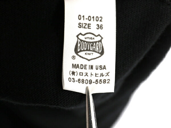 USA製 UTICA BODYGARD Vネック 半袖 Tシャツ メンズ S / 古着 ロストヒルズ 復刻 シングルステッチ ヘビーウェイト アンダーウェア 無地 黒