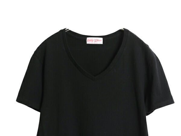USA製 UTICA BODYGARD Vネック 半袖 Tシャツ メンズ S / 古着 ロストヒルズ 復刻 シングルステッチ ヘビーウェイト アンダーウェア 無地 黒