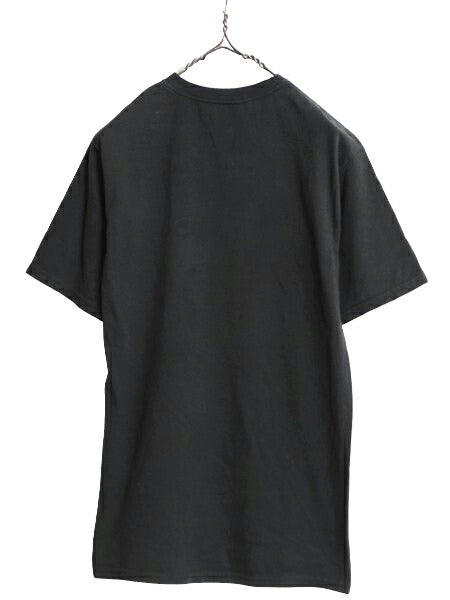 00s グラフィック フェイス イラスト プリント Tシャツ メンズ S / 古着 オールド アート ヘビーウェイト ブラック モノトーン 黒 ヘインズ