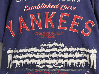 90s USA製 MLB オフィシャル LONG GONE ヤンキース プリント Tシャツ メンズ M オールド 当時物 シングルステッチ 大リーグ ヘビーウェイト