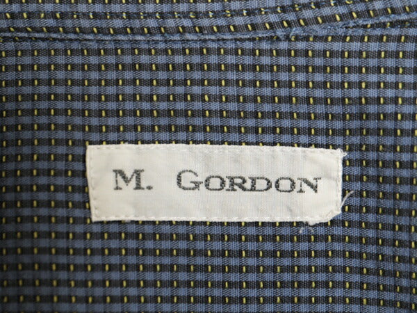 90s M. GORDON 織柄 コットン 長袖 シャツ メンズ L / 古着 90年代 オールド ポケット付き 総柄 BARTELL&GORDON カジュアル シンプル 上質