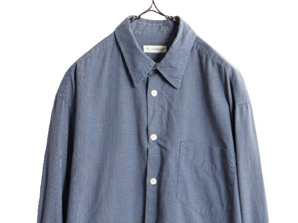 90s M. GORDON 織柄 コットン 長袖 シャツ メンズ L / 古着 90年代 オールド ポケット付き 総柄 BARTELL&GORDON カジュアル シンプル 上質