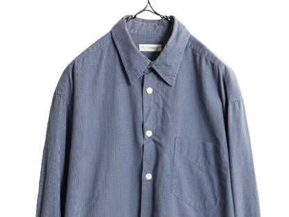 90s M. GORDON 織柄 コットン 長袖 シャツ メンズ L / 古着 90年代 オールド ポケット付き 総柄 BARTELL&GORDON カジュアル シンプル 上質