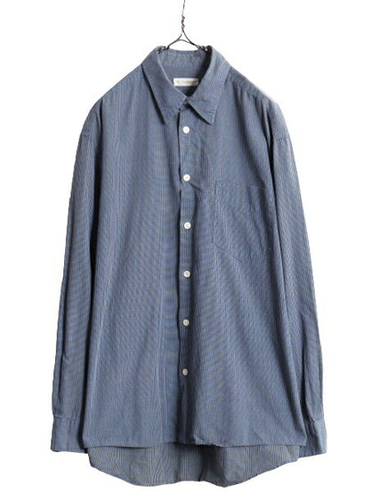 90s M. GORDON 織柄 コットン 長袖 シャツ メンズ L / 古着 90年代 オールド ポケット付き 総柄 BARTELL&GORDON カジュアル シンプル 上質