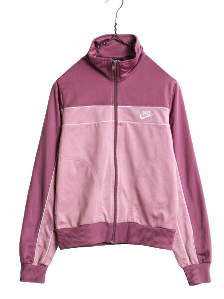 80s ナイキ フルジップ トラック ジャケット レディース M 小さめ S 程/ 80年代 ヴィンテージ 紺タグ NIKE ジャージ ブルゾン スウォッシュ