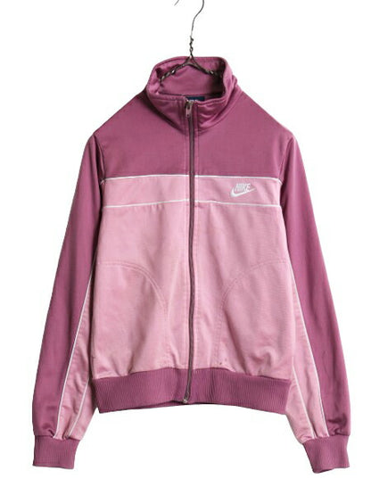 80s ナイキ フルジップ トラック ジャケット レディース M 小さめ S 程/ 80年代 ヴィンテージ 紺タグ NIKE ジャージ ブルゾン スウォッシュ