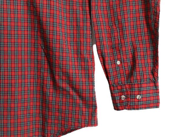 90s エディーバウアー チェック 長袖 ボタンダウン シャツ メンズ XL 90年代 オールド Eddie Bauer 長袖シャツ ポケット付き 大きいサイズ