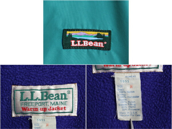90s エルエルビーン ナイロン ウォームアップ ジャケット レディース M メンズ S 程 古着 LLBEAN オールド フリース ライナー付き ブルゾン