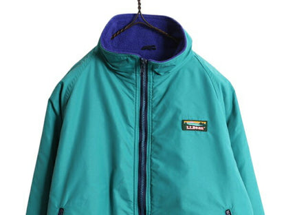 90s エルエルビーン ナイロン ウォームアップ ジャケット レディース M メンズ S 程 古着 LLBEAN オールド フリース ライナー付き ブルゾン