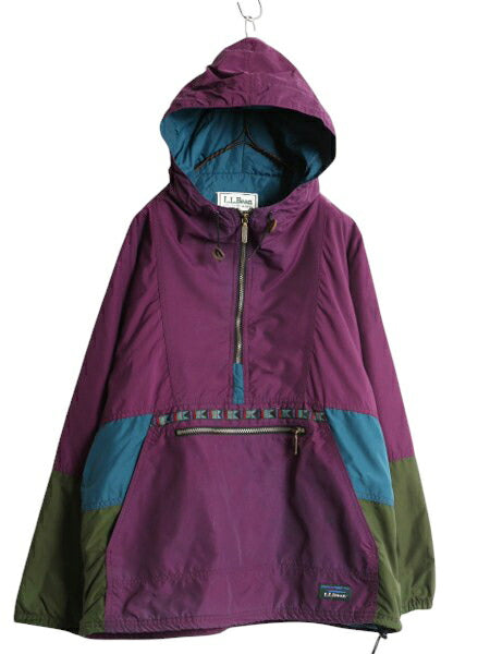 90s エルエルビーン 中綿 ナイロン アノラック パーカー ジャケット レディース M メンズ S 程 90年代 オールド LLBEAN マウンテンパーカー