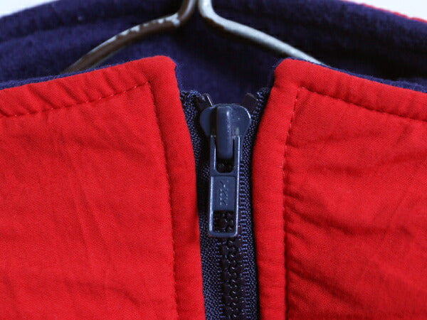 80s USA製 ウールリッチ ナイロン ベスト メンズ S 古着 Woolrich 80年代 ヴィンテージ アウトドア 裏 フリース 重ね着 フルジップ 紺タグ