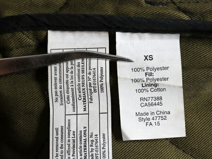 J CREW 中綿 ナイロン キルティング ベスト メンズ XS / ジェイクルー 前開き 重ね着 フルジップ ハイネック ポケット付き ノースリーブ 黒