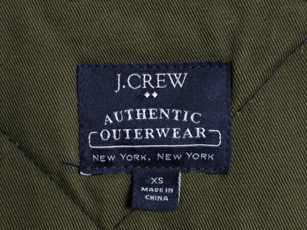 J CREW 中綿 ナイロン キルティング ベスト メンズ XS / ジェイクルー 前開き 重ね着 フルジップ ハイネック ポケット付き ノースリーブ 黒