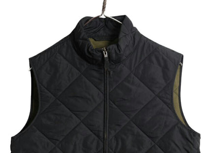 J CREW 中綿 ナイロン キルティング ベスト メンズ XS / ジェイクルー 前開き 重ね着 フルジップ ハイネック ポケット付き ノースリーブ 黒