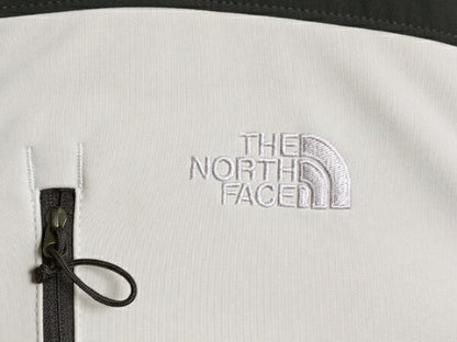 US企画 ノースフェイス APEX ソフトシェル ジャケット メンズ L The North Face ストレッチ 裏 フリース ジャンパー フルジップ ツートン|| 中古 日本未発売 アウトドア ブルゾン ハイネック エイペックス ジップアップ ワンポイント ロゴ刺繍 チャコール ホワイト アメカジ