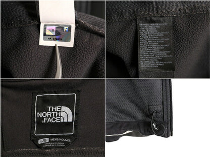 US企画 ノースフェイス APEX ソフトシェル ジャケット メンズ L The North Face ストレッチ 裏 フリース ジャンパー フルジップ ツートン|| 中古 日本未発売 アウトドア ブルゾン ハイネック エイペックス ジップアップ ワンポイント ロゴ刺繍 チャコール ホワイト アメカジ