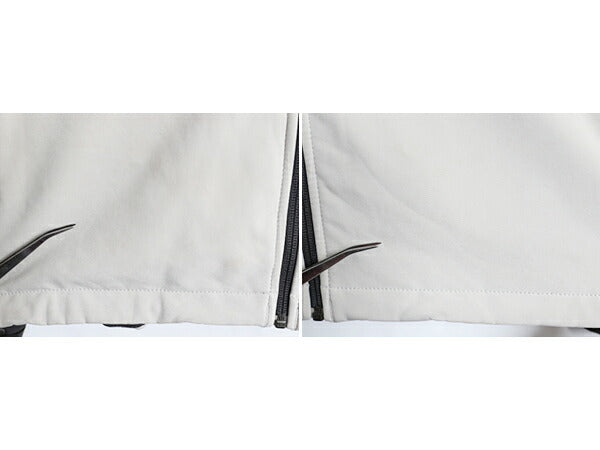 US企画 ノースフェイス APEX ソフトシェル ジャケット メンズ L The North Face ストレッチ 裏 フリース ジャンパー フルジップ ツートン|| 中古 日本未発売 アウトドア ブルゾン ハイネック エイペックス ジップアップ ワンポイント ロゴ刺繍 チャコール ホワイト アメカジ