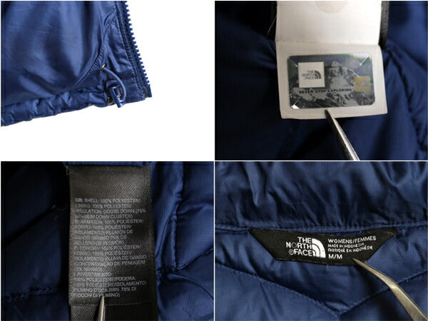 ノースフェイス ナイロン ダウン ジャケット レディース M / The North Face アウトドア フルジップ 550フィル ブルゾン パッカブル ブルー