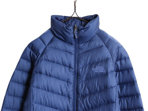 ノースフェイス ナイロン ダウン ジャケット レディース M / The North Face アウトドア フルジップ 550フィル ブルゾン パッカブル ブルー