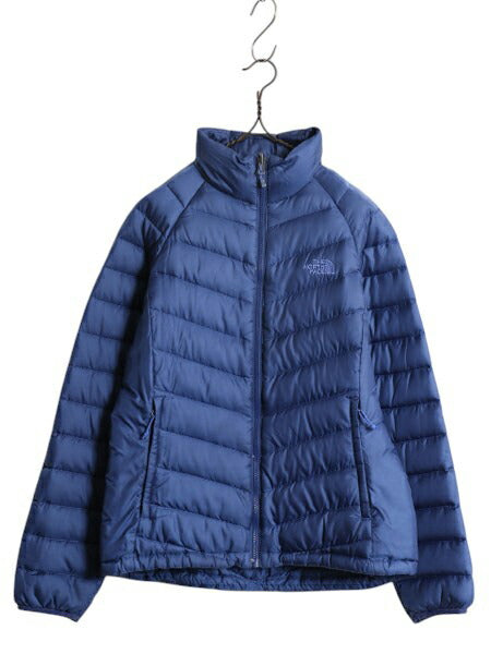 ノースフェイス ナイロン ダウン ジャケット レディース M / The North Face アウトドア フルジップ 550フィル ブルゾン パッカブル ブルー
