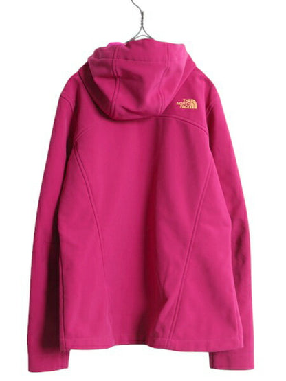 ノースフェイス ソフトシェル フード パーカー ジャケット レディース L 古着 The North Face 裏 フリース ジャンパー ブルゾン フルジップ
