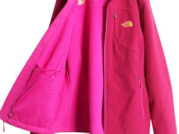 ノースフェイス ソフトシェル フード パーカー ジャケット レディース L 古着 The North Face 裏 フリース ジャンパー ブルゾン フルジップ