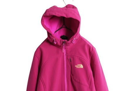 ノースフェイス ソフトシェル フード パーカー ジャケット レディース L 古着 The North Face 裏 フリース ジャンパー ブルゾン フルジップ