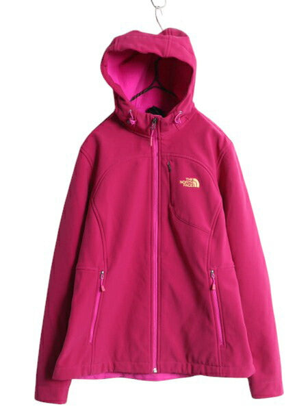 ノースフェイス ソフトシェル フード パーカー ジャケット レディース L 古着 The North Face 裏 フリース ジャンパー ブルゾン フルジップ