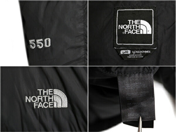 ノースフェイス ナイロン ダウン ジャケット メンズ L / The North Face ブルゾン ハイネック フルジップ キルティング 550フィル ブラック