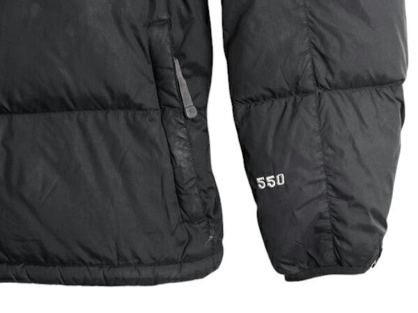 ノースフェイス ナイロン ダウン ジャケット メンズ L / The North Face ブルゾン ハイネック フルジップ キルティング 550フィル ブラック